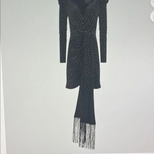 BCBGMaxAzria Black Sheath Dress Long Sleeve V-Neck